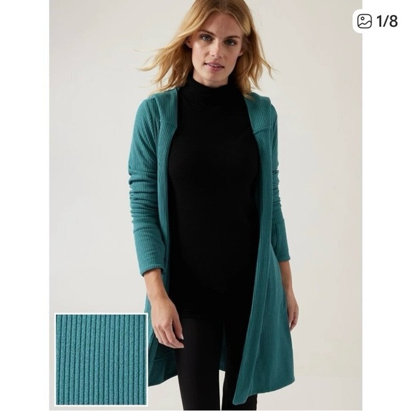 Athleta Sweaters - Athleta Teal Ribbed Cardigan